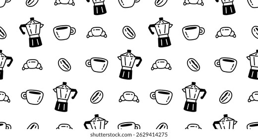 Taza de café sin patrón de té caliente croissant café panadería