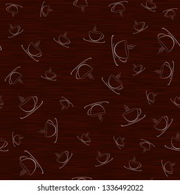 Coffee cup seamless pattern on dark background. Vector illustration for wrapping paper, menu, book covers, napkin