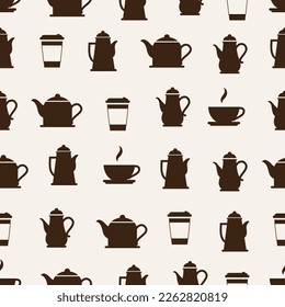 coffee cup seamless pattern for coffee shop background, cafe decoration, dining and culinary events. for a coffee themed greeting card. for coffee-themed fabric motifs