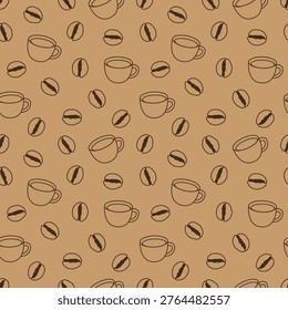 coffee cup seamless pattern for coffee shop background, cafe decoration, dining and culinary events. for a coffee themed greeting card