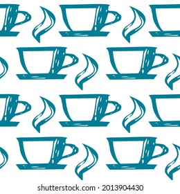 coffee cup seamless pattern vector drink tea