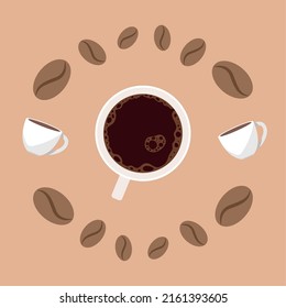 Kaffeetasse und Samen-Design