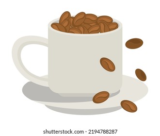 coffee cup with seeds icon