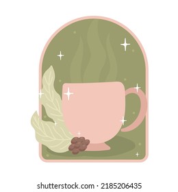 coffee cup and seeds icon isolated