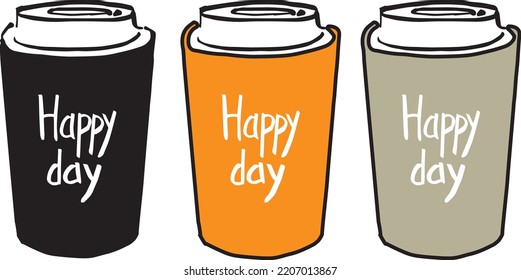 Coffee cup set. Happy day. Coffee time.