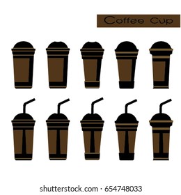 Coffee cup set vector.  