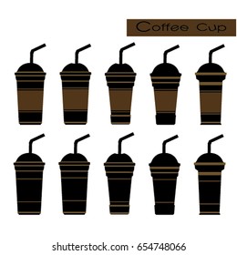 Coffee cup set vector.  