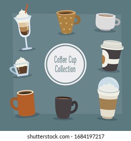 Coffee cup set. Vector illustration