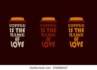 coffee cup shape with text vector mockup design with coffee color background