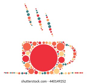 coffee cup shape vector design by color point