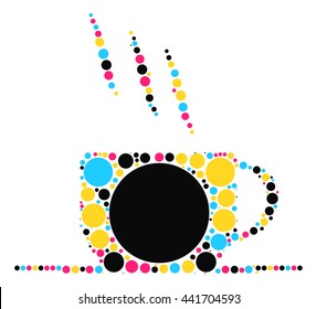 coffee cup shape vector design by color point
