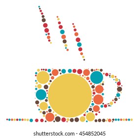 coffee cup shape vector design by color point