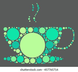 coffee cup shape vector design by color point