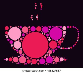 coffee cup shape vector design by color point