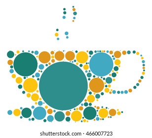 coffee cup shape vector design by color point