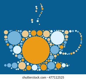 coffee cup shape vector design by color point