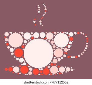 coffee cup shape vector design by color point