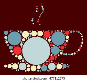 coffee cup shape vector design by color point