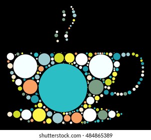 coffee cup shape vector design by color point