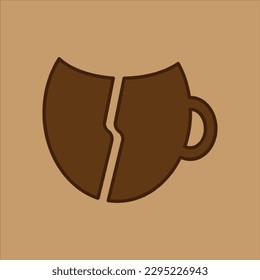 Coffee cup shaped logo. Fir for logo, mascot, etc