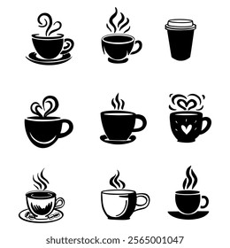 Coffee cup sheet icon logo A cup of coffee that symbolizes passion and connection