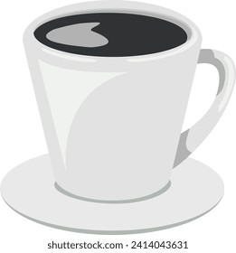 Coffee Cup. Side View. Different Types.Menu. Hot Coffee.Fast Food Cup Beverage. Breakfast And Caffeine. White Mug.Eps 10
