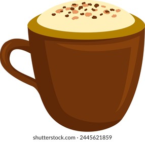 Coffee Cup. Side View. Different Types.Menu. Hot Coffee.Fast Food Cup Beverage. Breakfast And Caffeine. White Mug.Eps 10