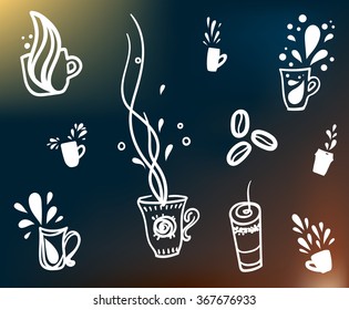 coffee cup sign cutouts  for cafe