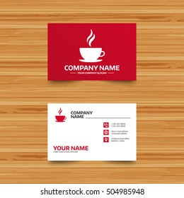 Coffee cup sign icon. Hot coffee button.