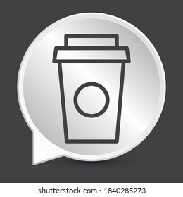 Coffee cup sign icon in silver button. Eps10 vector illustration.