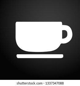 Coffee cup sign icon - vector illustration isolated on flat square button.