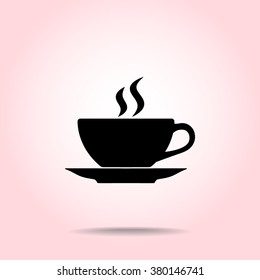 Coffee cup sign icon, vector illustration. Flat design style 