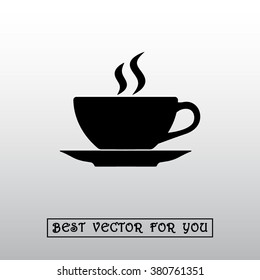 Coffee cup sign icon, vector illustration. Flat design style 