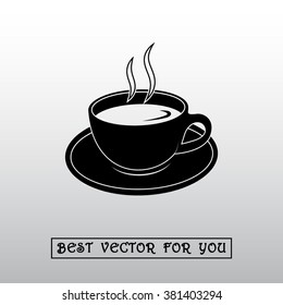 Coffee cup sign icon, vector illustration. Flat design style 
