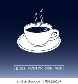 Coffee cup sign icon, vector illustration. Flat design style 