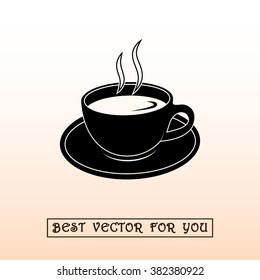 Coffee cup sign icon, vector illustration. Flat design style 