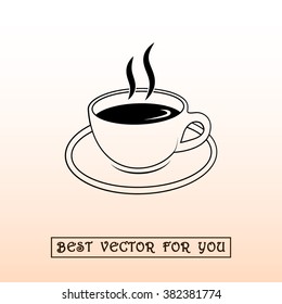 Coffee cup sign icon, vector illustration. Flat design style 
