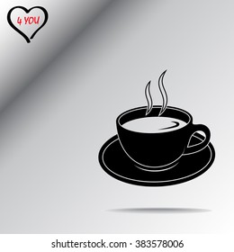 Coffee cup sign icon, vector illustration. Flat design style 