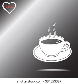 Coffee cup sign icon, vector illustration. Flat design style 
