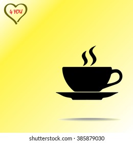 Coffee cup sign icon, vector illustration. Flat design style 