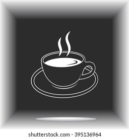 Coffee cup sign icon, vector illustration. Flat design style 