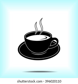 Coffee cup sign icon, vector illustration. Flat design style 