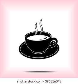 Coffee cup sign icon, vector illustration. Flat design style 
