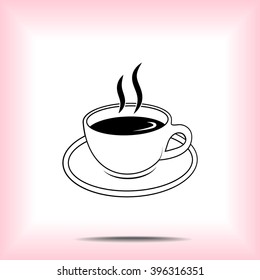 Coffee cup sign icon, vector illustration. Flat design style 