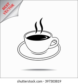 Coffee cup sign icon, vector illustration. Flat design style 