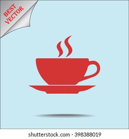 Coffee cup sign icon, vector illustration. Flat design style 