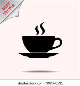 Coffee cup sign icon, vector illustration. Flat design style 