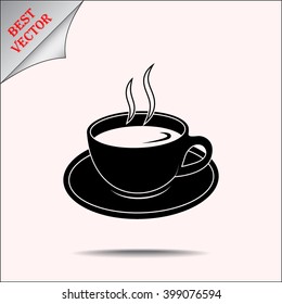 Coffee cup sign icon, vector illustration. Flat design style 