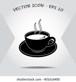 Coffee cup sign icon, vector illustration. Flat design style 