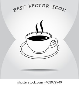 Coffee cup sign icon, vector illustration. Flat design style 